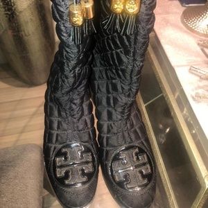 Tory Burch Quilted Canvas Snow Boots